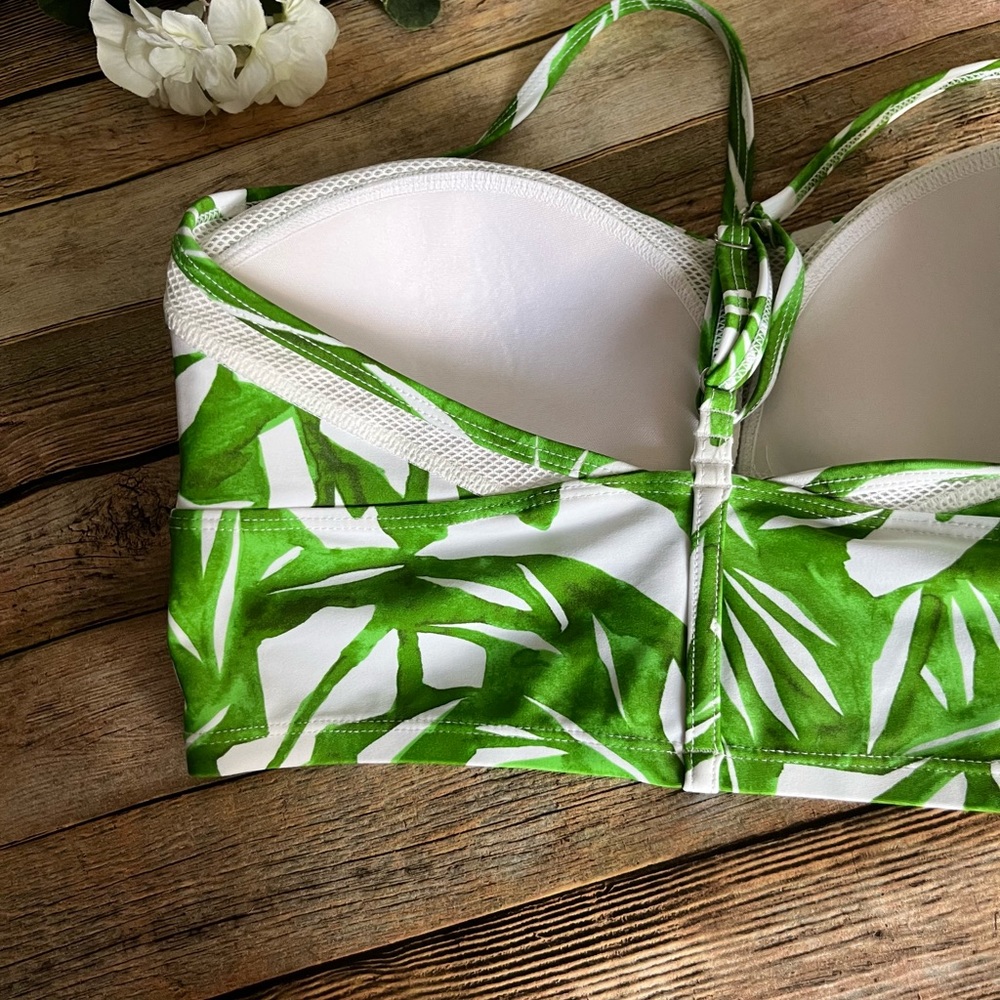 Athleta Leaf Rainforest Bralette Bikini Top with Mesh Details - Picture 7 of 10